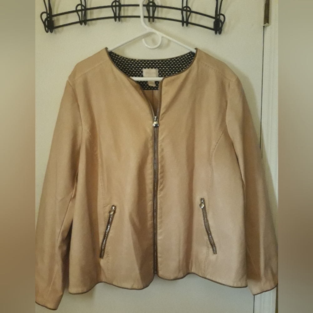 Chico's Faux leather moto Jacket